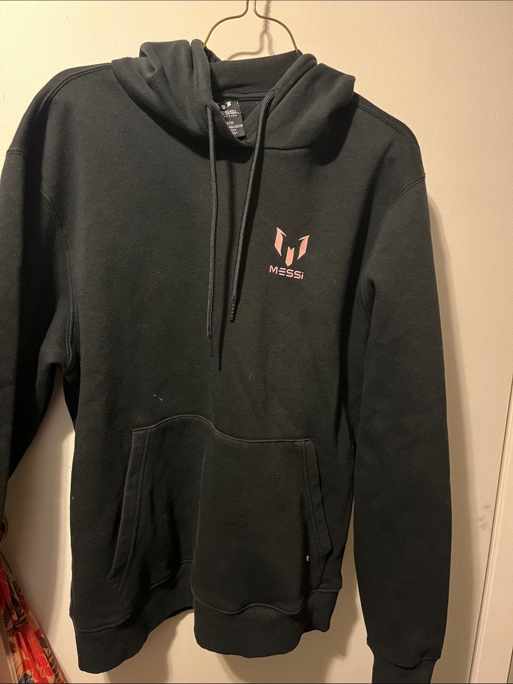Messi Black Crewneck Hoodie - Men's Pullover Sweatshirt